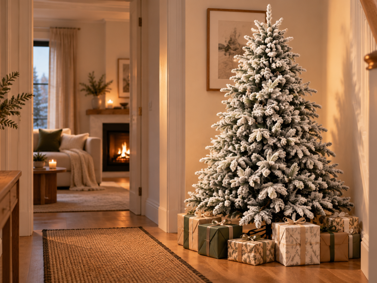 Albero di Natale artificiale innevato