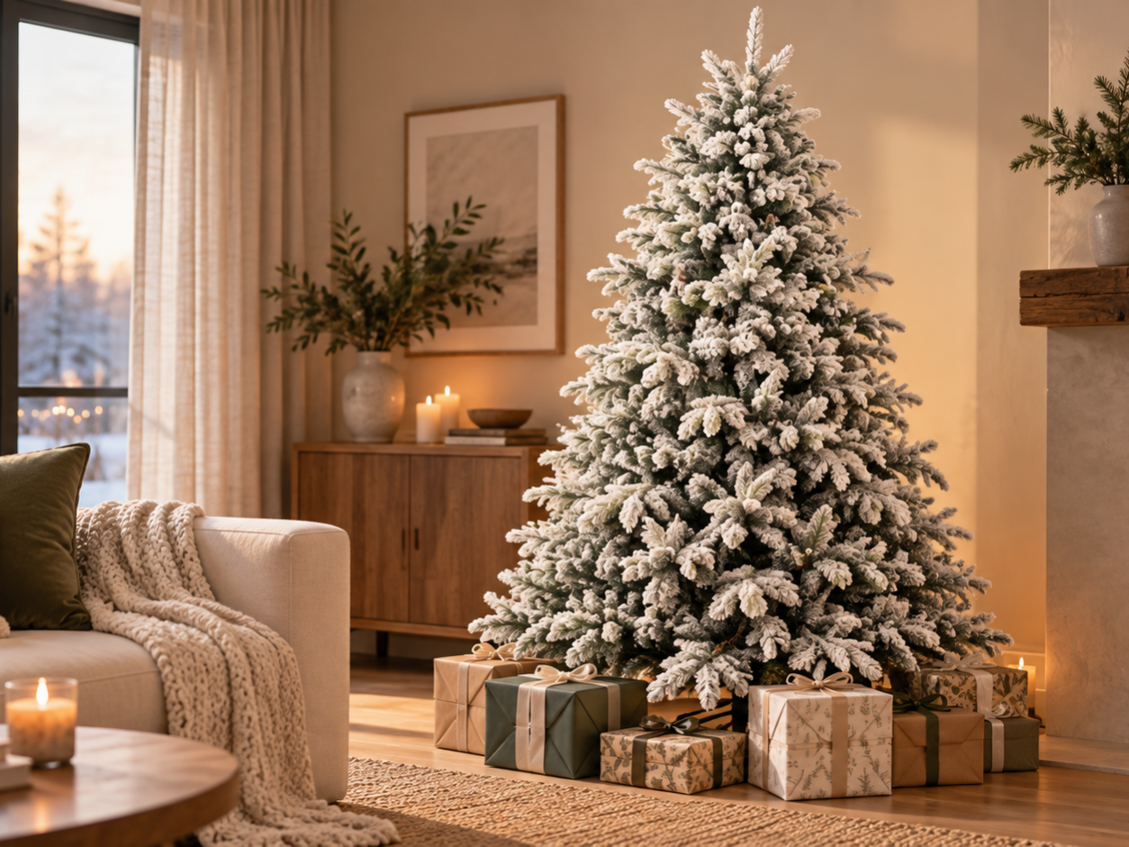 Albero di Natale artificiale innevato