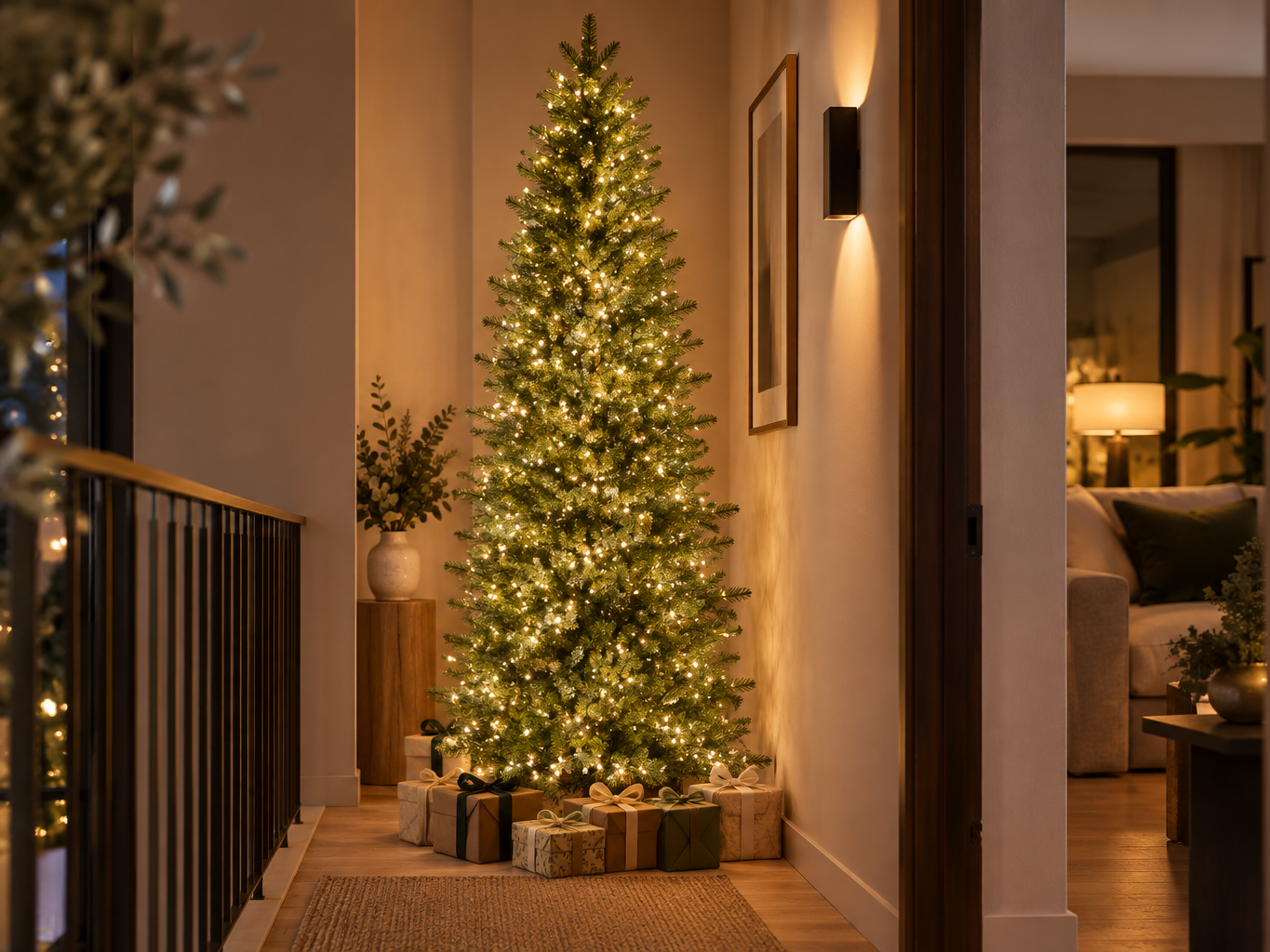 Albero di Natale preilluminato slim