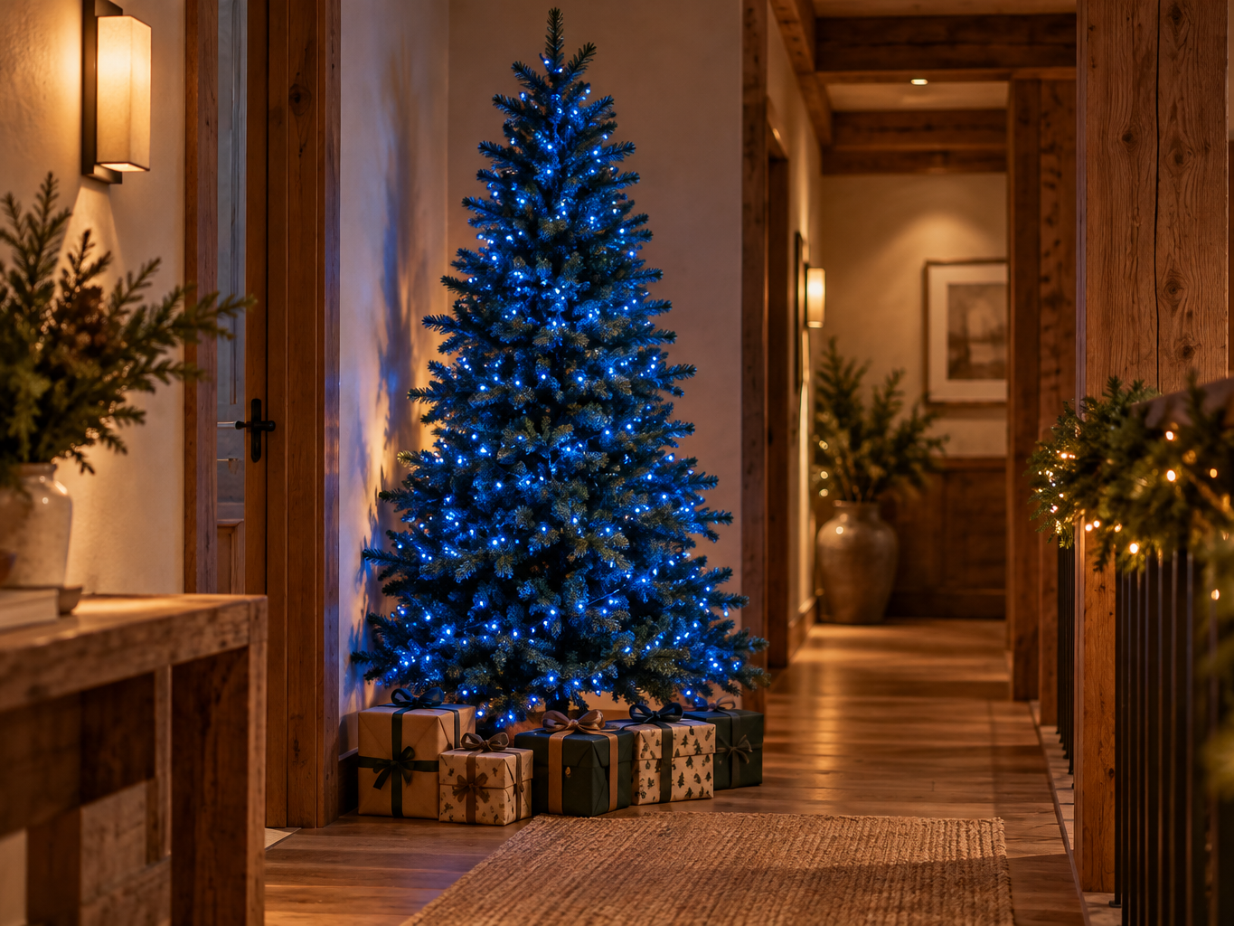 Albero di Natale preilluminato luci blu