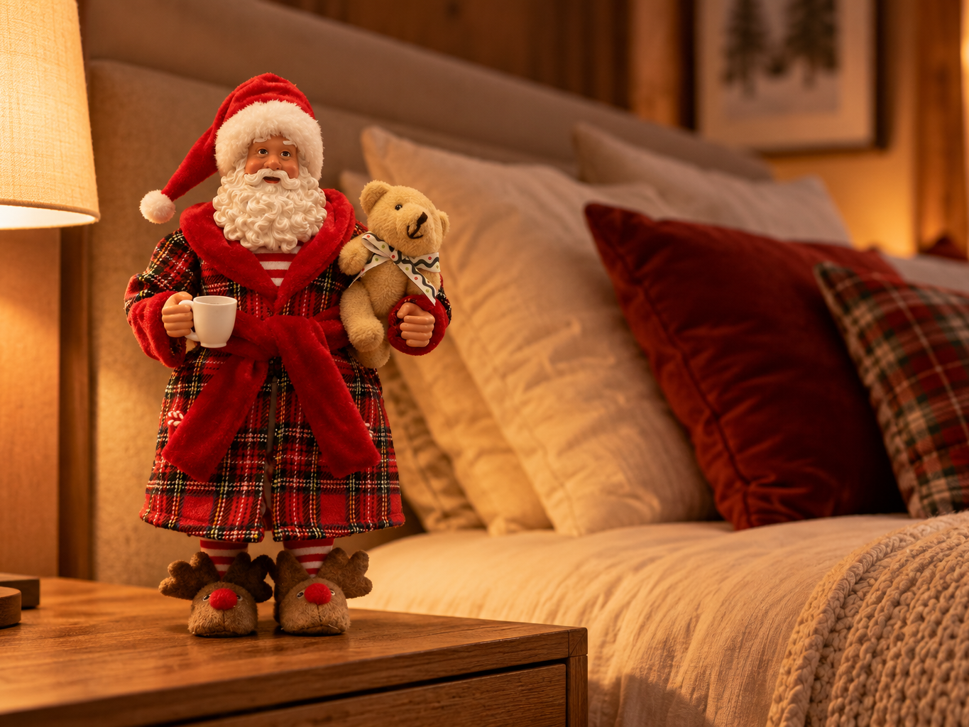 Decorazione Babbo Natale Tartan