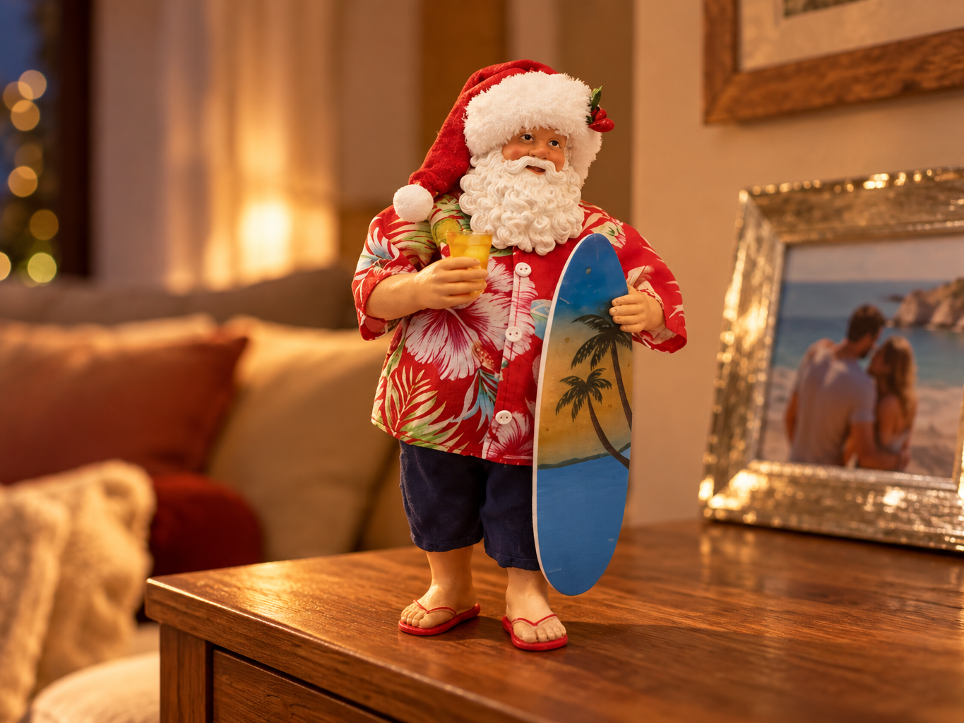 Decorazione Babbo Natale Surfer