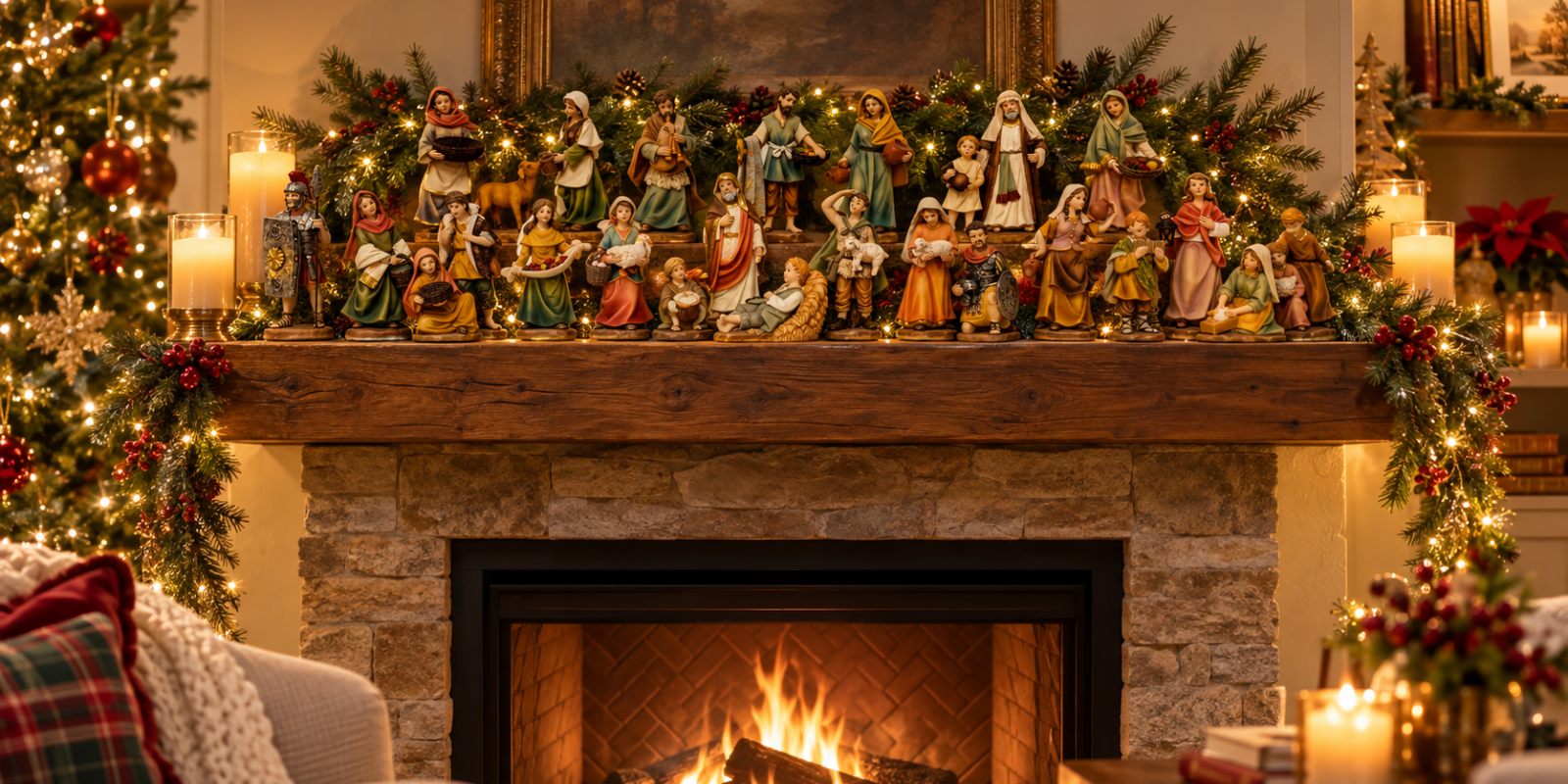 Statuine presepe e elementi scenografia presepe